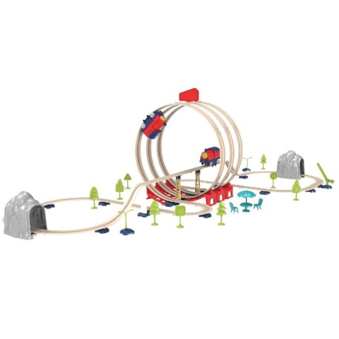 Kolejka elektryczna składana 101 elementów Tory kolejowe Pociąg Lokomotywa Zestaw