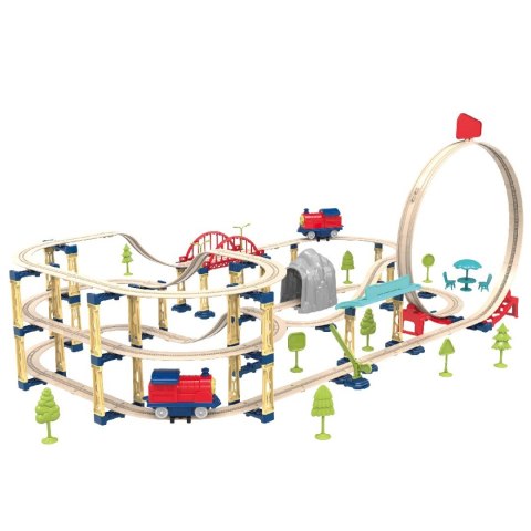 Kolejka elektryczna składana 146 elementów Tory kolejowe Pociąg Lokomotywa Zestaw