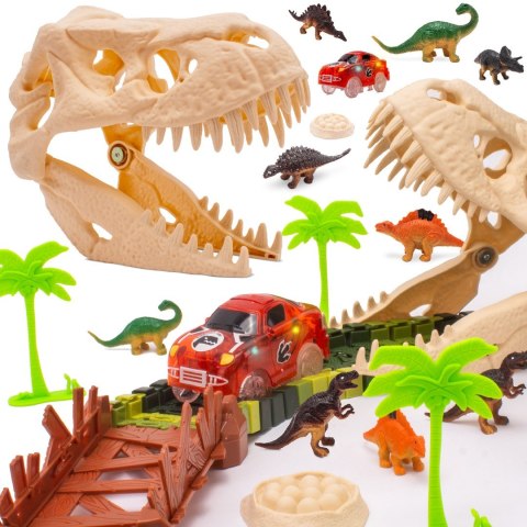 Tor wyścigowy dla dzieci duży 116 elementów Dinozaury akcesoria