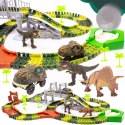Tor wyścigowy dla dzieci duży 196 elementów Dinozaury akcesoria