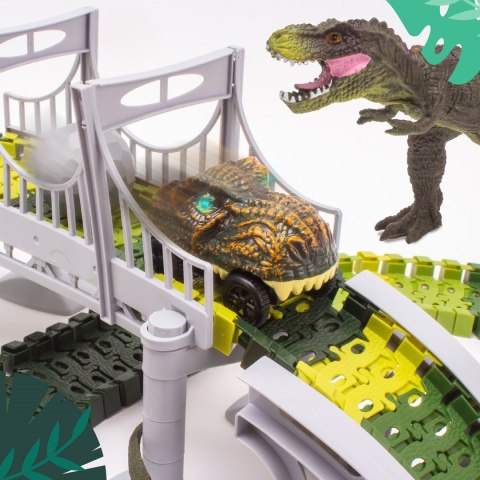 Tor wyścigowy dla dzieci duży 196 elementów Dinozaury akcesoria