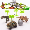 Tor wyścigowy dla dzieci duży 196 elementów Dinozaury akcesoria