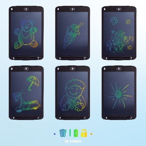 Znikopis Tablet graficzny do rysowania 10 cali + rysik multikolor Sun Baby niebieski