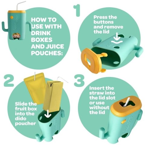 DIDOBABY Uchwyt dwustronny do soków kartonikowych i saszetek Yellow