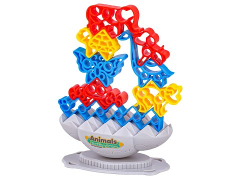 Zręcznościowa Gra Rodzinna, Balansująca Wieża Klocki Zwierzątka Kolorowa Układanka