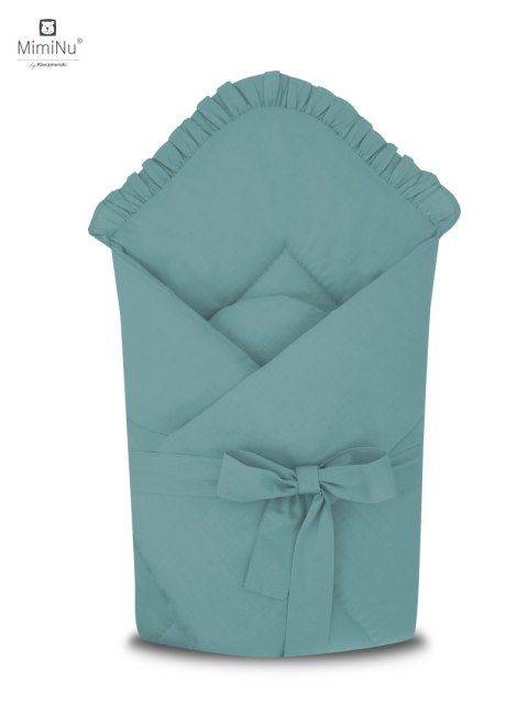 KIECZMERSKI Kokon niemowlęcy 55x75 cm ROYAL z falbanką zieleń nepalska