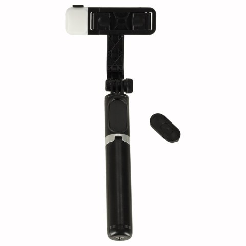 Kijek do selfie z pilotem Bluetooth statyw tripod lampka LED czarny