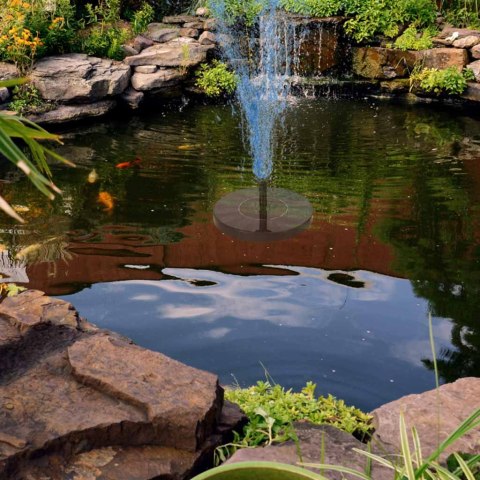 Fontanna solarna LUARO do oczka wodnego stawu do ogrodu pompa pływająca ogrodowa 16cm