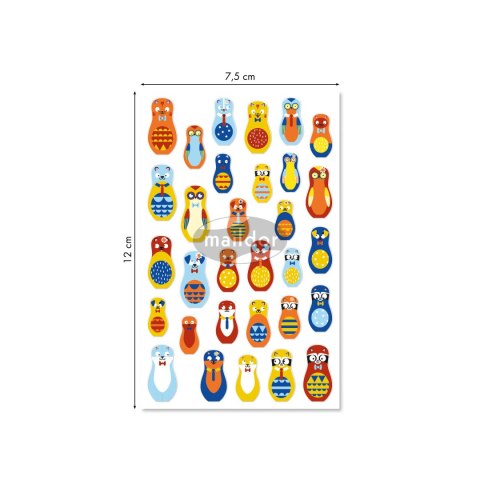 Naklejki 3D wypukłe Matrioszki Zwierzęta