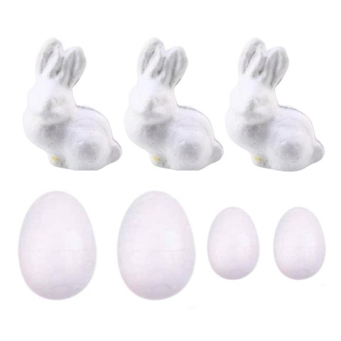 Zestaw Do Malowania Styropianowych Ozdób 3 Zające 4 Jajka Farby