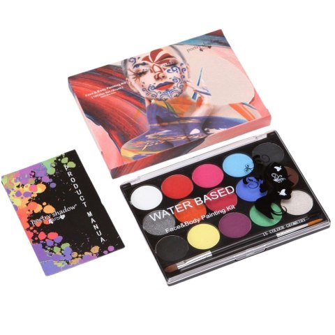 Zestaw Do Malowania Twarzy I Ciała 15 Kolorów 2 Pędzelki