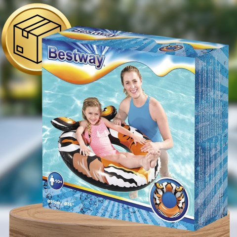 BESTWAY KOŁO DMUCHANE DO PŁYWANIA KÓŁKO PLAŻOWE TYGRYS DUŻE 91 CM