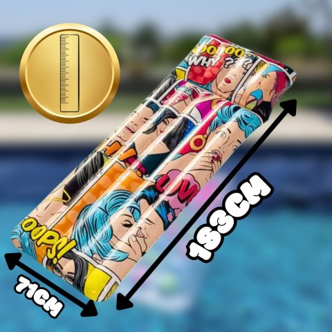 BESTWAY MATERAC DMUCHANY DO PŁYWANIA PLAŻOWY NA BASEN KOMIKS 183cm