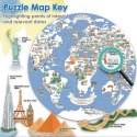 Bopster, okrągłe ilustowane puzzle 1000 el Mapa Świata 4 w 1 ludność/zwierzęta/zabytki/daty