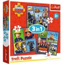 Puzzle - 3w1 ( 20, 36, 50) - Dzień Strażaka Sama - Trefl 34868