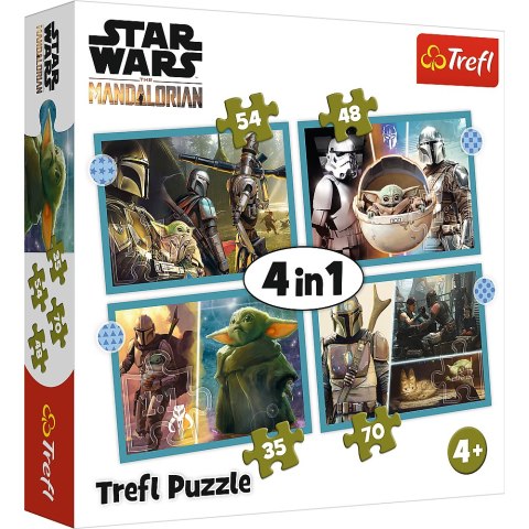 Puzzle - 4w1 (35, 48, 54, 70) - Mandalorian - Star Wars - Trefl 34397