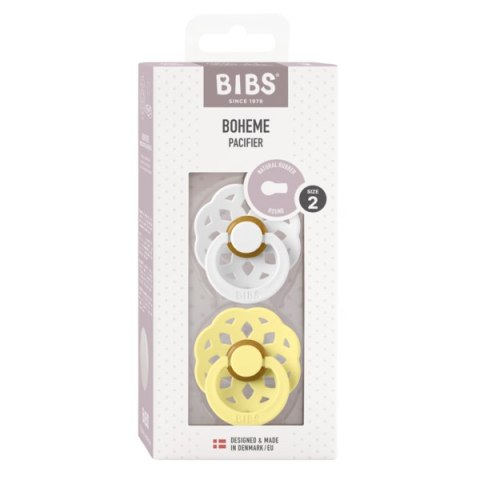 BIBS BOHEME 2-PACK VANILLA & DARK OAK M Smoczek Uspokajający kauczuk Hevea