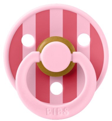 BIBS STUDIO COLOUR BABY PINK/CORAL Smoczek uspokajający kauczuk Hevea, roz S, FLOWPACK