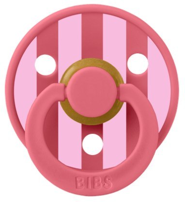 BIBS STUDIO COLOUR CORAL/BABY PINK Smoczek uspokajający kauczuk Hevea, roz S, FLOWPACK