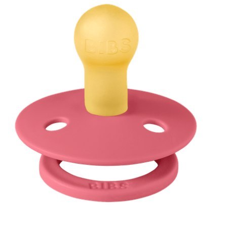 BIBS STUDIO COLOUR CORAL/BABY PINK Smoczek uspokajający kauczuk Hevea, roz S, FLOWPACK