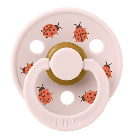 BIBS STUDIO COLOUR LADYBUG FRIENDS Smoczek uspokajający kauczuk Hevea, roz S, FLOWPACK, PETAL
