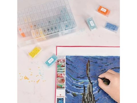 Pojemnik Pudełko Organizer Na Haft Diamentowy Akcesoria Do Haftu Sorter Na Drobiazgi Pojemnik Pudełko Organizer Na Haft Diamento