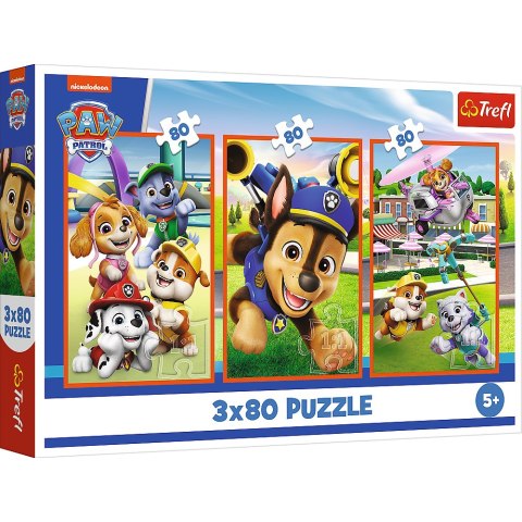 Puzzle - 3x80 - Psia zgraja - Psi Patrol - Trefl 34886