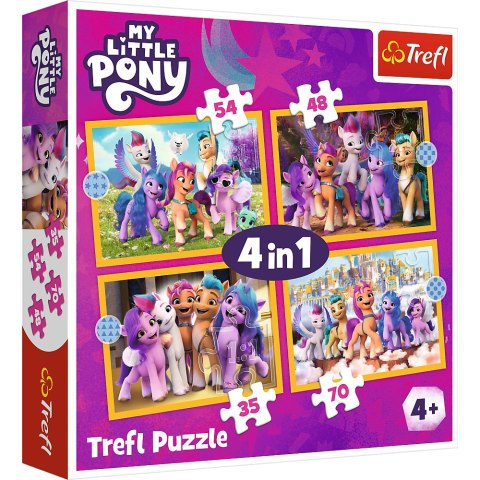 Puzzle - 4w1 (35, 48, 54, 70) - Poznaj kucyki Pony - My Little Pony - Trefl 34624