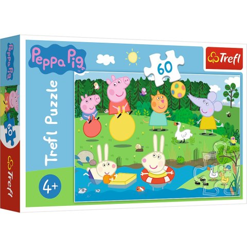 Puzzle - 60 - Wakacyjna zabawa - Świnka Peppa - Trefl 17326