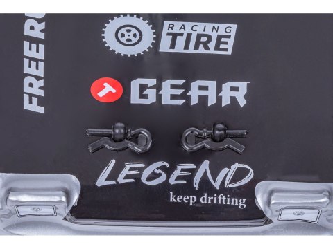 DUŻY Samochód Do Driftu Auto RC Drift 1:16 2,4 GHz PARA DYM Srebrna Toyota 4WD LED