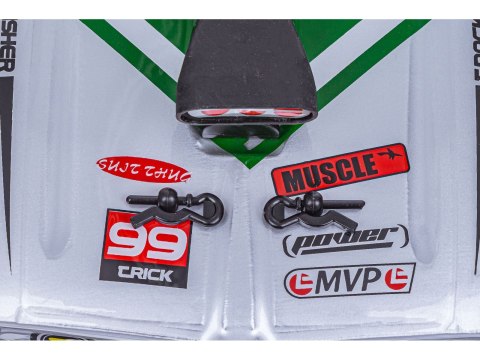 DUŻY Samochód Do Driftu Auto RC Drift 1:16 2,4 GHz PARA DYM Srebrny Dodge 4WD LED