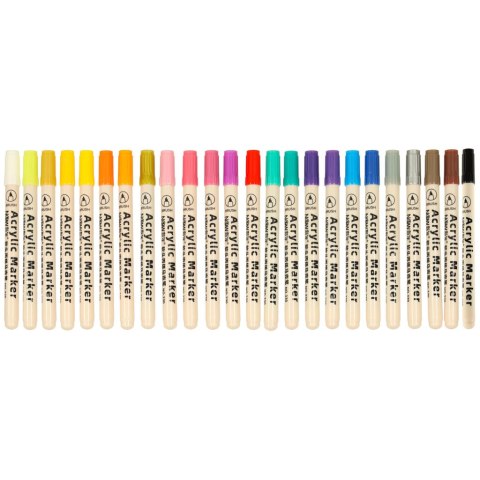 Markery akrylowe do tkanin kamieni pisaki flamastry mazaki wodoodporne DIY 24 szt.