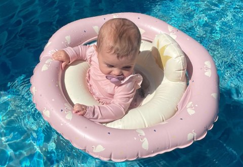 Koło do pływania Baby Rose Swan z siedziskiem