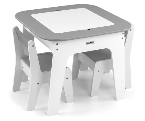 MILLY MALLY 6629 Zestaw mebli Olaf - Stolik i dwa krzesełka Grey