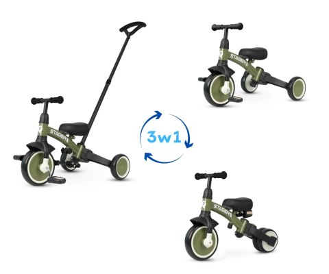 MILLY MALLY 6277 Rowerek trójkołowy Stager 3w1 green