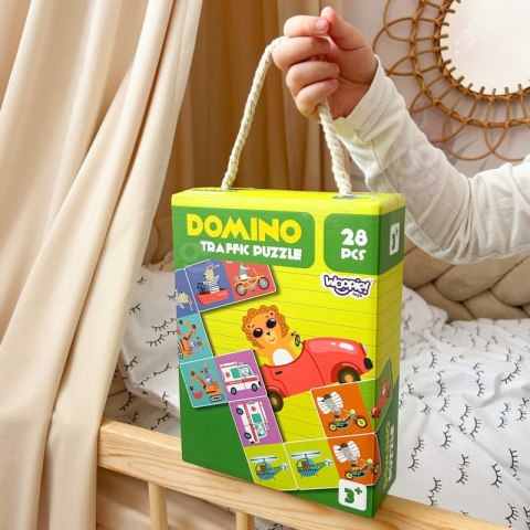 WOOPIE Gra Edukacyjna Transport Zwierzęta Puzzle Domino Montessori