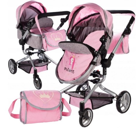 Wózek spacerowy głęboki Spacerówka Gondola 2w1 Różowy #G2