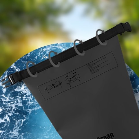 WOREK WODOODPORNY WODOSZCZELNY KAJAK TORBA PLECAK TURYSTYCZNY 10L CZARNY