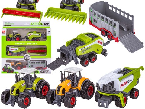 Zestaw 3 Pojazdów, Maszyny Rolnicze, 2 x Traktor, Kombajn, Farma