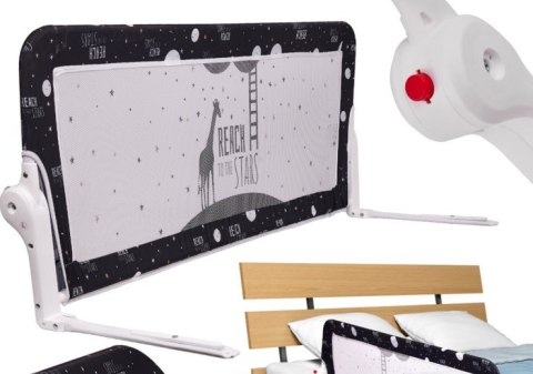 Barierka osłona ochronna do łóżka otwierana 200 cm czarna