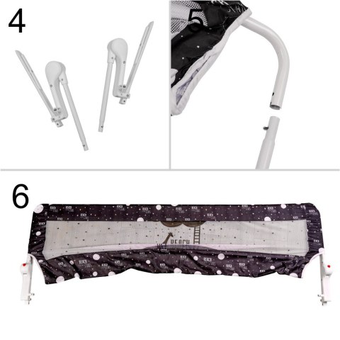 Barierka osłona ochronna do łóżka otwierana 200 cm czarna