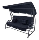 Huśtawka Ogrodowa Siedzisko Textylina 2x1 Granatowa