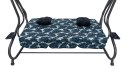 Huśtawka Ogrodowa Siedzisko Textylina 2x1 Wzór Liście Granatowa