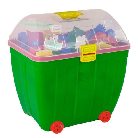 Kuferek Duży z Kolorowymi Klockami K2 280 Elementów Zielony