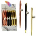 Długopis Metalowy Automatyczny Perła Niebieski Tusz 1.0mm