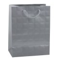 Torba Prezentowa Elegancka Tłoczone Kwadraty 23 x 18 x 10,5 cm