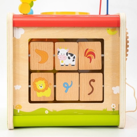 Viga Drewniana Kostka Edukacyjna 5w1