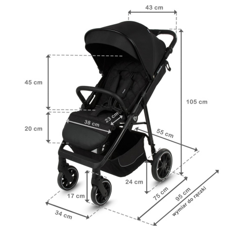 ENZO Kidwell wózek spacerowy do 22 kg - Black