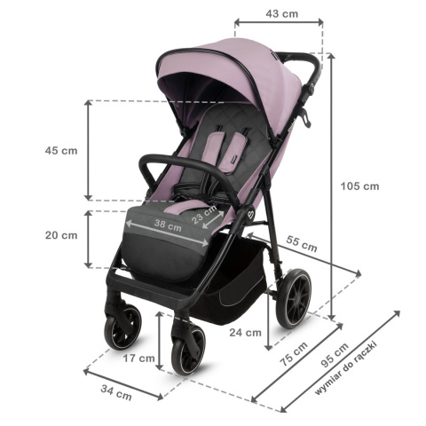 ENZO Kidwell wózek spacerowy do 22 kg - Pink