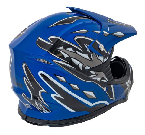 Kask Motocyklowy Enduro Niebieski L